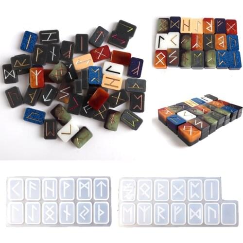 Runes Resin Mold Myth Tarot Epoxy Domino Silicone Tools DIY Supplies
