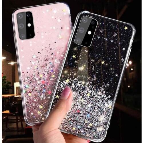 Glitter Star Silicone Case For Samsung S20 S10 S9 S8 Plus Note 10 Lite A01 A10 A40 A50 A30S A70 A31 A41 A71 Soft Bling Cover