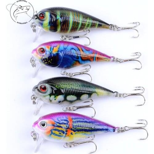 4Pcs/Lot 3D Painting Wobblers For Pike Fishing Crank Lures 5.5cm/9g Lifelike Crankbait Artificial Hard Baits Tackle Pesca Isca