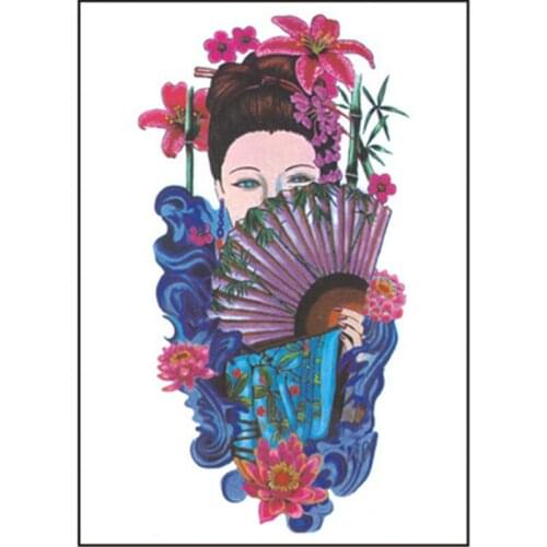 5PCS/lot Temporary Tattoo Sticker Large Fake Shoulder Body Arm Black 21CM Tattoo Strong Man Fashion