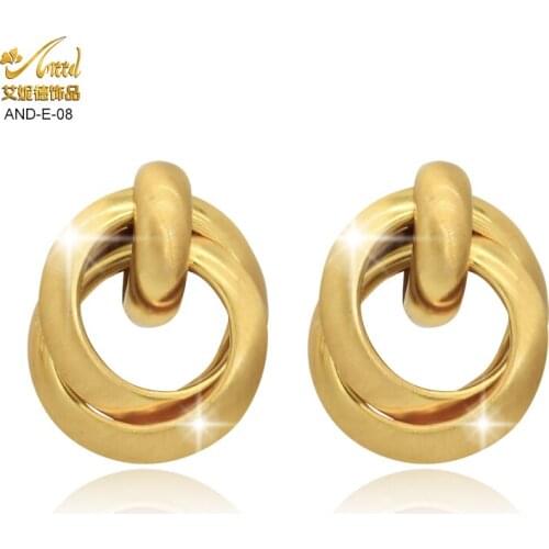 ANIID 2021 New Gold Color Earrings For Women Statement Ear Rings Trendy Designer Round Geometric Fashion European Jewelry Gift