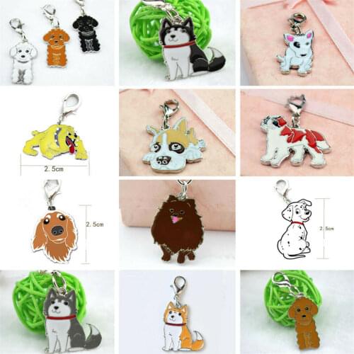 Animal Pet Dogs Key Chains The Poodle Boxer Bulldog Pendant Metal Keyring Gifts