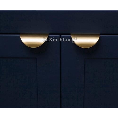 1PCS Brass Gold Invisible Handle Door Knob European Furniture Handles Drawer Pulls Kitchen Cabinet Knobs and Handles GF504