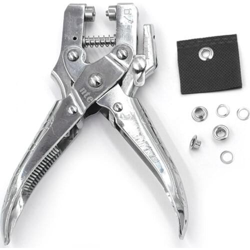 100sets / 5mm eyelets+ installation tool Leverage pliers Metal stomatal Rivets Button mold Portable button mounting pliers
