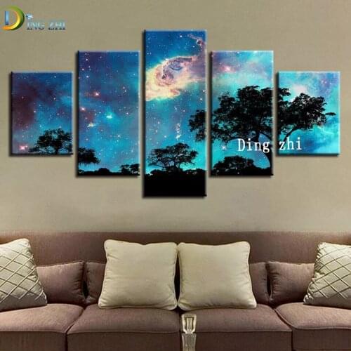 5Pcs Fantasy Sky Cloud Art Tree Landscape 5D DIY Diamond Painting Decor Cross Stitch Rhinestone Diamond Mosaic Embroidery Gift