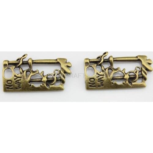 50pcs big lock charm locks antique bronze zinc alloy Charm Pendant drops DIY Supplies bracelet 40X19mm lead and nickle free