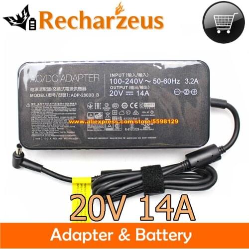 Genuine For ASUS PG35V G703GI ROG G703GX ADP-280BB B AC Adapter 20V 14A 280W MSI GE75 GE63 RAIDER RGB 8SF-233RU Charger