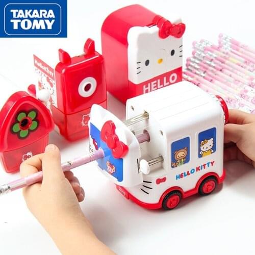 Takara Tomy Hellokitty Cute Creative Personality Multi-function Student Hand-cranked Automatic Pencil Sharpener