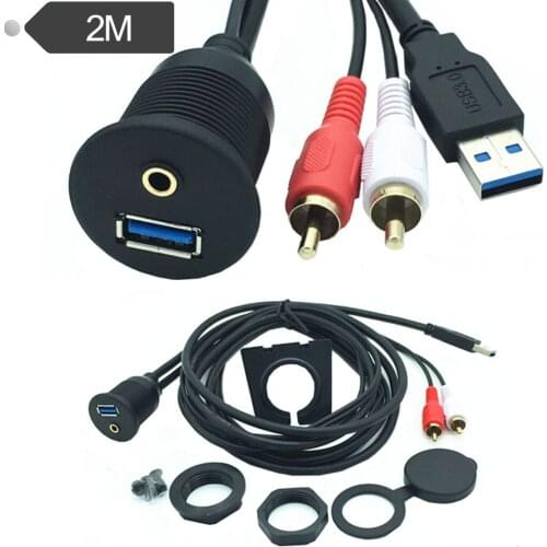Car cable, ship, motorcycle, car audio cable USB3.0 /Aux RCA cable 2 meters