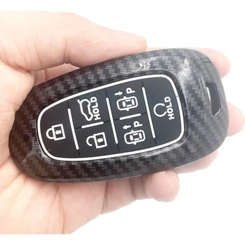 Car Key Case Cover for Hyundai Solaris Sonata Hybrid NEXO NX4 New Grand Santa Fe Tucson 2020 2021 Accessories Car-Styling 6 Btns