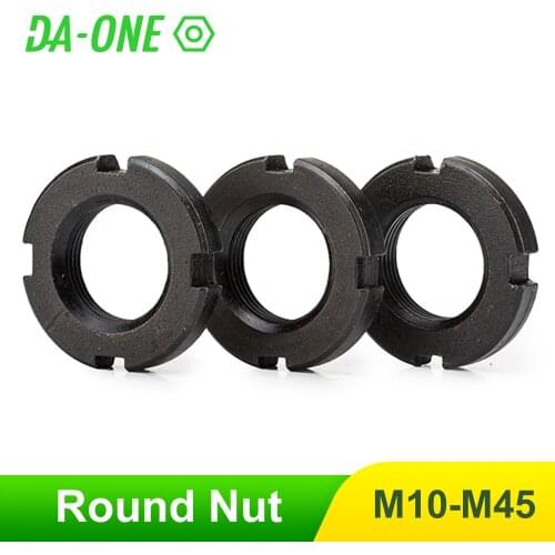 Round Nut DIN981 Slotted Nuts Four M10 M12 M14 M16 M18 M20 M22 M24 M25 M27 M30 M33 -M45 Axial fixation of rolling bearing