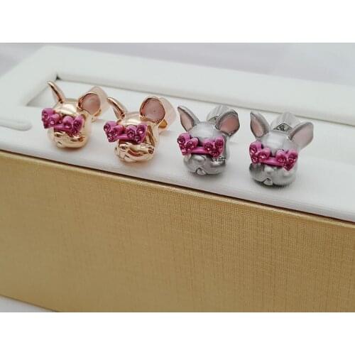 CSxjd Luxury fashion jewelry High Quality copper Enamel Glaze Law fighting dog earrings bulldog Necklace