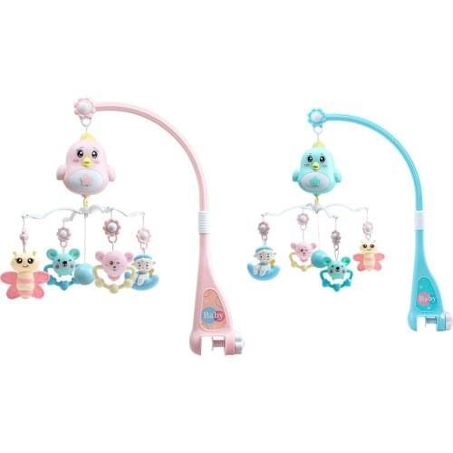 Baby Crib Mobile Crib Rattle Music Box Night Light Rotate Bed Toys