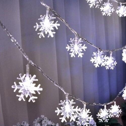10M 100LED Snowflake String Lights 110V/220V Christmas Tree Fairy Garlands Curtain light Outdoor for Xmas Party New Years decor