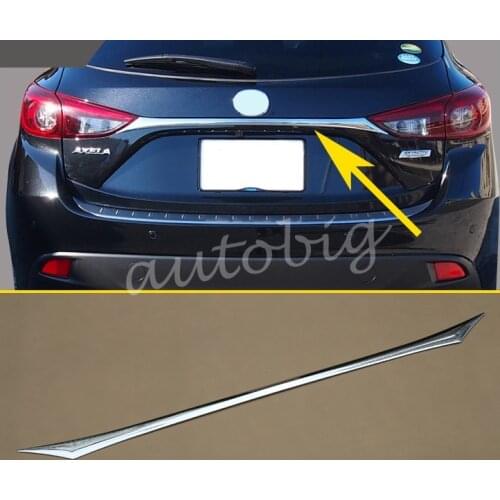 Glossy Chrome Rear Trunk Cover FOR 2014 2015 2016 2017 2018 Mazda3 Mazda 3 Hatchback BM BN Tail Gate Trim Lid Accessories Part