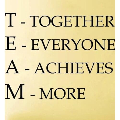 Team Motivational Quote Office Wall Sticker, Together Everyone Achieves More Inspirational vinyl decal Office wall art decor