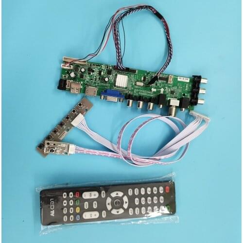 Kit For B156XTN02.0/B156XTN02.2 remote Signal DVB-T DVB-T2 USB HDMI VGA AV LED TV controller board digital 1366X768 40pin 15.6"