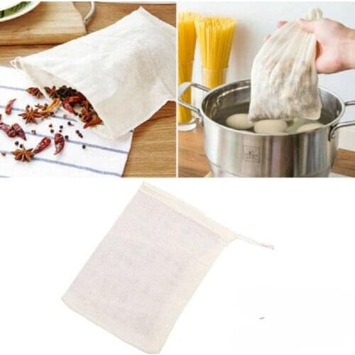 20x25cm Reusable Drawstring Cotton Soup Bags Muslin Bag Straining Cheesecloth Bag Gravy Broth Brew Stew Bags for Coffee Tea Bone