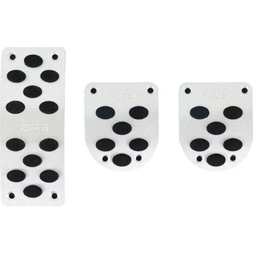 Metal Pedal for Car Gas Brakes, Non-slip, Aluminum Alloy Mt Pedal Pads, Silver Tone