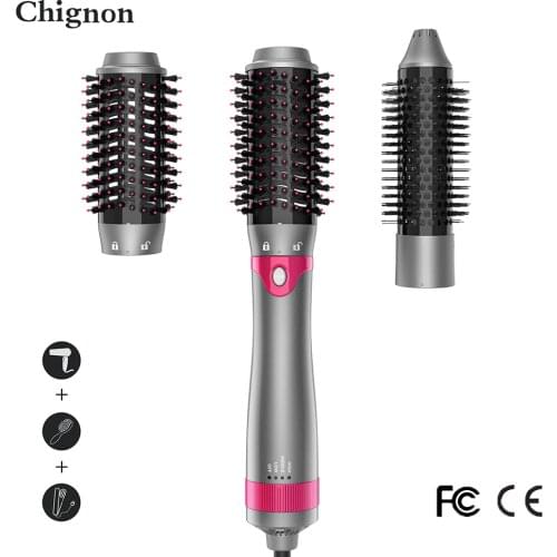 Multifunction Hair Dryer and Volumizer Blower Quick Dry One Step Hot Air Brush Straightener Curling Comb Styling TooI Hairdryer