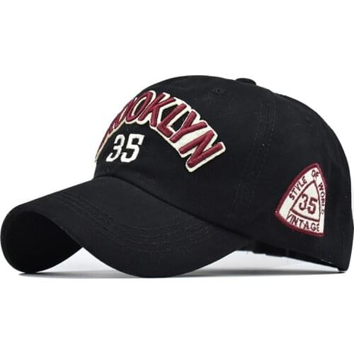 New Embroidered 35 Letter Baseball Cap Men Cotton Brooklyn English Visors Hat Snapback Sun Hat