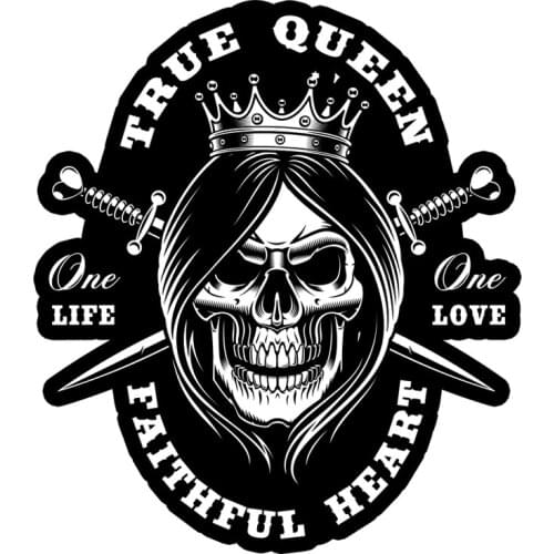 Queen skull retro female knight true queen lifetime love car motorcycle decal decal #721