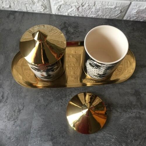 Human Face Candle Holder Diy Handmade Candles Jar Retro Girl Face Storage Bin Ceramic Caft Home Decoration Jewerlly Storage Box