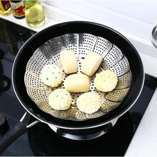 Stainless Steel Steamer Rack Folding Steamer Rack Kitchen Steaming Widget Food Vegetable Fish Bread Steamer Pastry Tray Dish