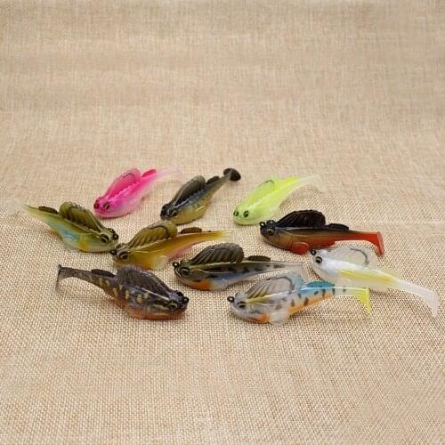 Fishing Lure 8cm 14g Lead Head Soft Bait Swimbaits Fish Jumping Dark Sleeper Jig Fishing Paddle Tail Pike Bass Lure Señuelos