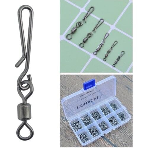 Fishing Swivel with Snap 150pcs/set Rolling Fishing Swivel with Hanging Snap Stainless Steel Fishing Clips Connector Accessories