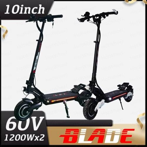 Blade 10 Electric Scooter 60V Dual Motor 2*1200W Top Speed 75km/h 10*3 inch Wide Tire E-scooter Blade10 Skateboard