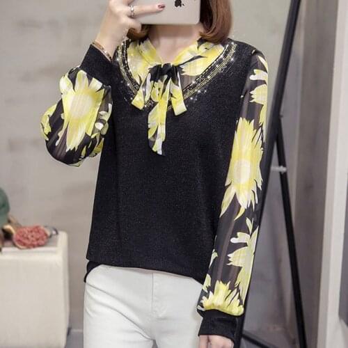 False Two Piece Knitted Stitch Shirts Woman Feminina WomenS Vintage Long Sleeve Top Blouse Fashion Clothes 2020 Female D0274