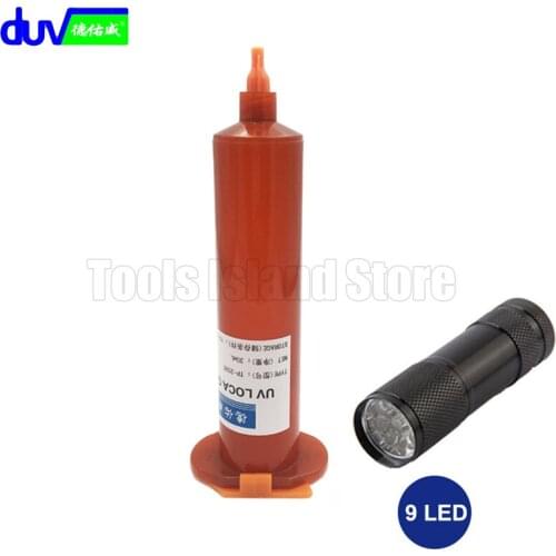 30ML UV Glue tp-2500 LOCA Liquid Optical Clear Adhesive with 9LED UV Flashlight for touch screen huawei samsung galaxy iPhone