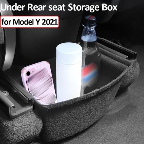 Under Seat Storage Box For Tesla Model Y Felt Organizer Box Car Modification Interior Car Accessories Storage items Products
