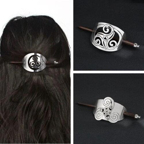 QIHE JEWELRY Viking Hair sticks Hair pins Knot Hair Slide With Wood Sticks Hair jewelry for men women unisex