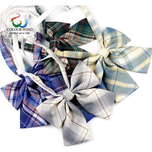 Plaid Check Ladies Bowtie JK Tie Women Japanese Korean School Uniform Accessories Bow Ties 12*11CM Butterfly Girls Gift Suit