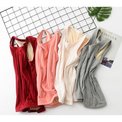 Winter new pit strip super soft plus size warm vest womens double layer plus velvet thick sleeveless 100 da slim bottoming shir