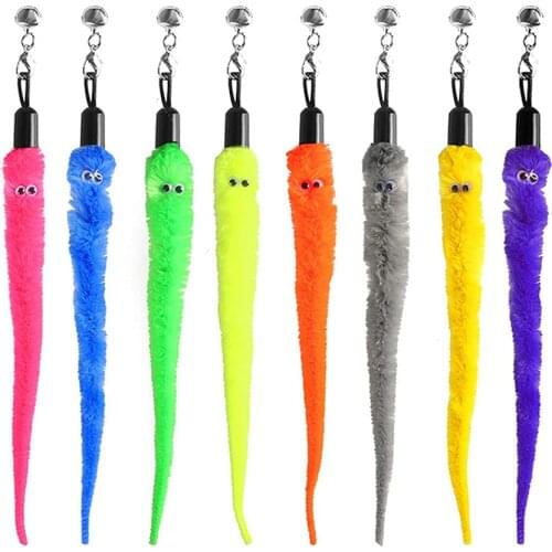 10PCS Interactive Feather Teaser Refills Feather Cat Toys Worms Birds Feathers Refill for Cats Toy Wand Replace Accessories