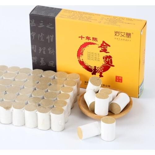 2 boxes 54pcs ten years moxibustion massage moxa Chen Aizhu with one copper moxa box