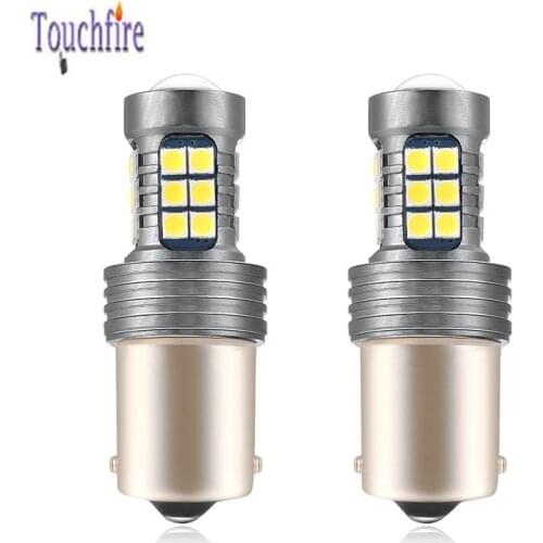 2PCS P21W 1156 T20 W21W WY21W T15 W16W Canbus LED Car Bulb 2600Lm 3030 27smd Reverse Brake Light 12-24V