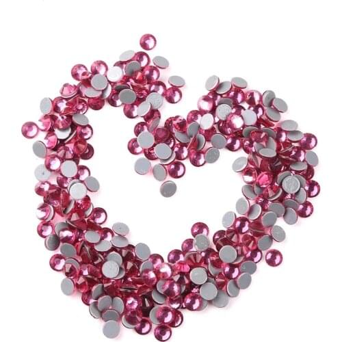 2018 New Arrived SS3-SS34 Rose Strass Hot Fix Rhinestone More Shiny Super Bright Glitter Hotfix Iron On wedding Stones