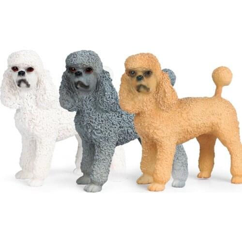 3 Kinds Poodle Animal Model Action Figure Dog Animal Action Figures Collection PVC Children Cognitive Toy