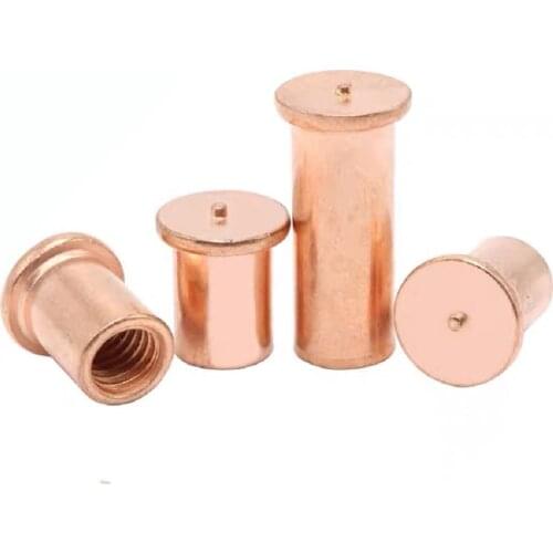 50PCS M3 M4 M5 Copper plated welding Stud standoff screws soldering pin PCB LED SMT thread connector Copper Stud Welding screw