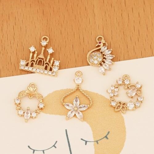 HAOSAW 6Pcs Jewelry Accessories/CZ Charms/Decoration/Pendants/DIY Making/Hand Made/Earrings Findings & Components