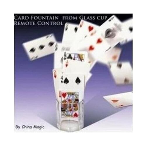 Free shipping! Card Fountain From Glass Cup Remote Control - Magic Tricks,Stage,Mentalism,Close up, Accessories,Party Magic