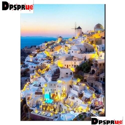 Dpsprue Full Square/Round Diamond Painting Cross Stitch Diamond 3D Embroidery Building DIY 5D Moasic Home Decor Gift K64