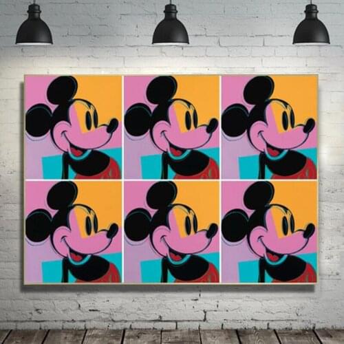 Disney Mickey Mouse Head Portrait Canvas Paintings on The Wall Art Posters and Prints Mickey Pictures Kids Room Cuadros Decor
