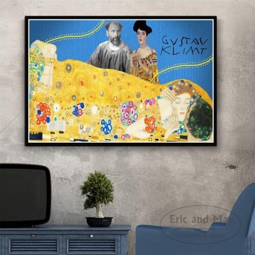 Klimt Gustav Golden Tears And Kiss Canvas Painting Posters And Prints Wall Art Picture Vintage Poster Decorative Home Decor