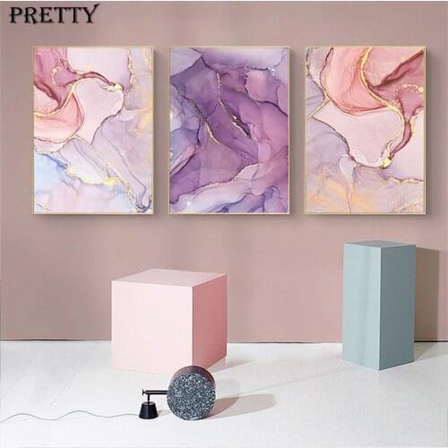 Colorful Cloud Abstract Canvas Painting Wall Art Nordic Golden Scandinavian Poster Modern Art Print Pictures Living Room Decor