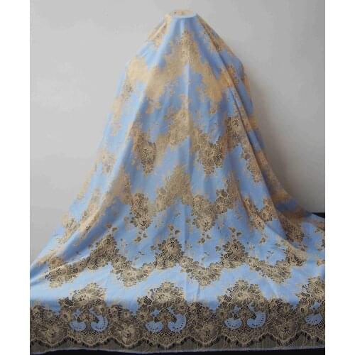 LASUI 1.5m *1.5m=1 piece 5color2018 red grey blue mix yellow two-tone hollow eyelashes lace fabric elegant DIY dress C0157 -2